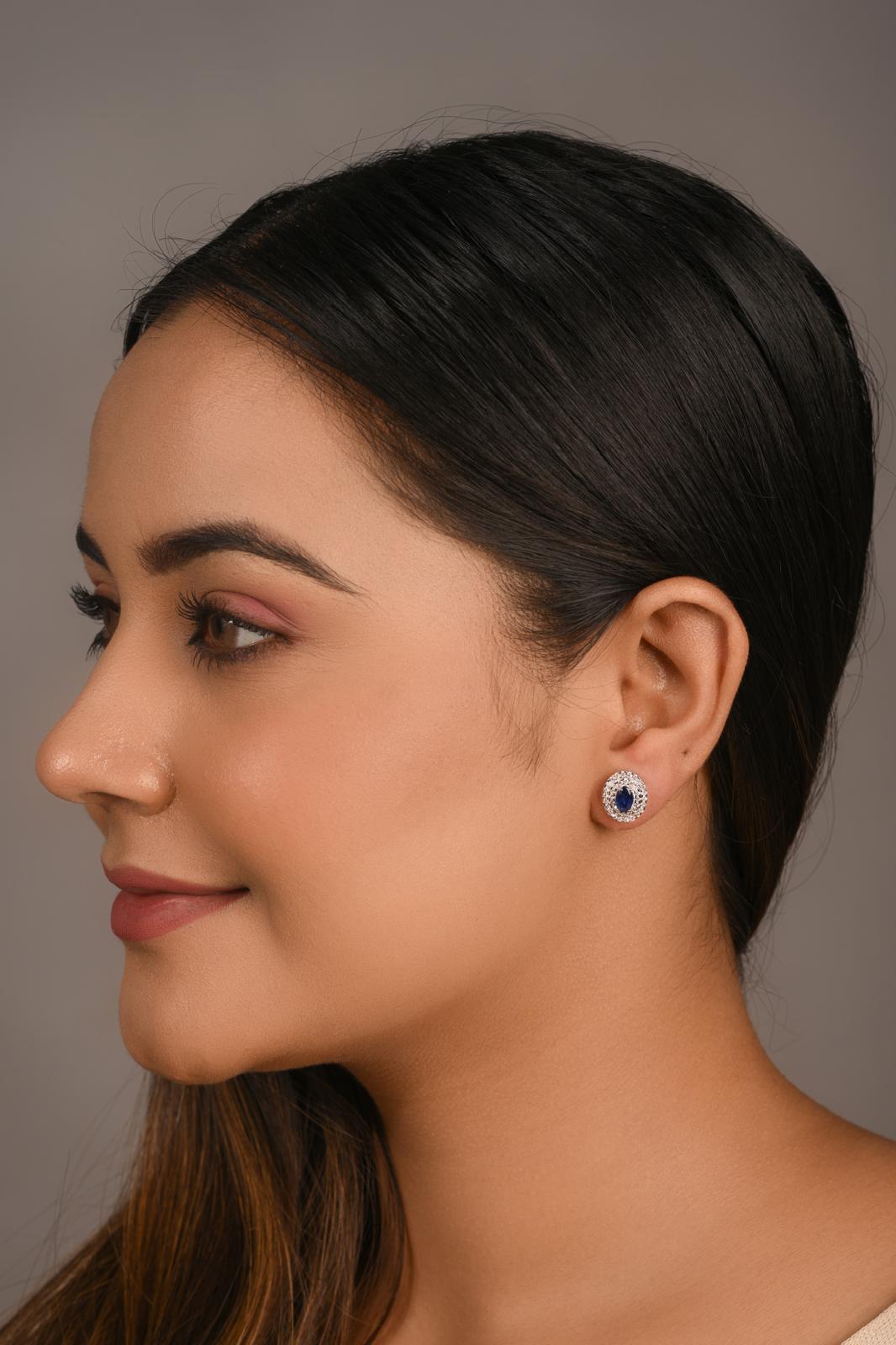 DOUBLE HALO SAPPHIRE EARRINGS
