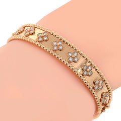 Clover Collection Rose Gold Diamond Bangle