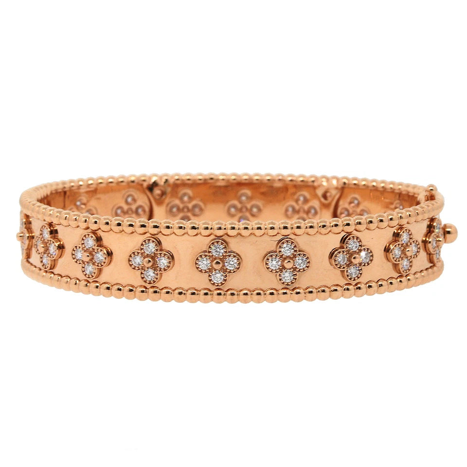 Clover Collection Rose Gold Diamond Bangle