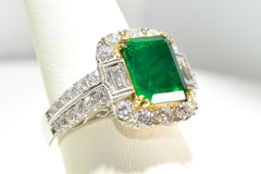 GIA  Emerald & Diamond Divine Ring