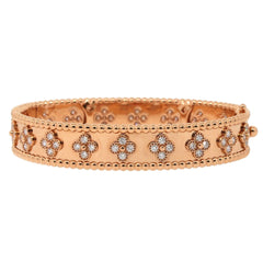 Clover Collection Rose Gold Diamond Bangle
