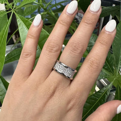 BVLGARI DIAMOND BAND RING 18KT WHITE GOLD
