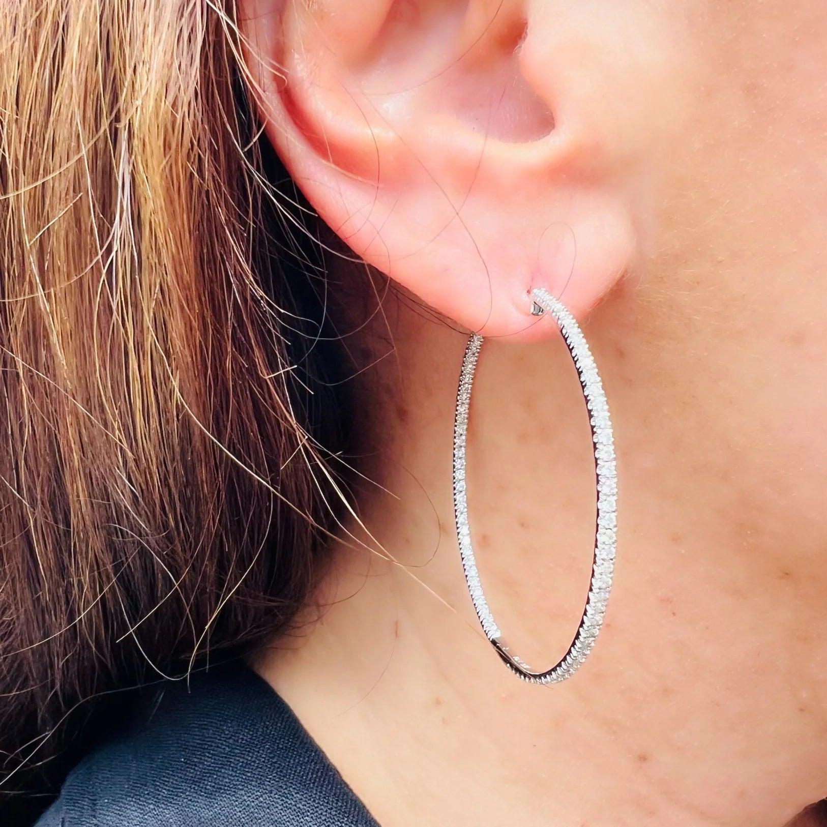 INSIDE OUT LARGE DIAMOND HOOPS