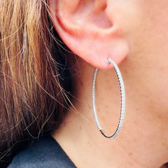 INSIDE OUT LARGE DIAMOND HOOPS