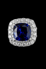Double Halo Sapphire Ring