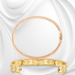 Clover Collection Rose Gold Diamond Bangle