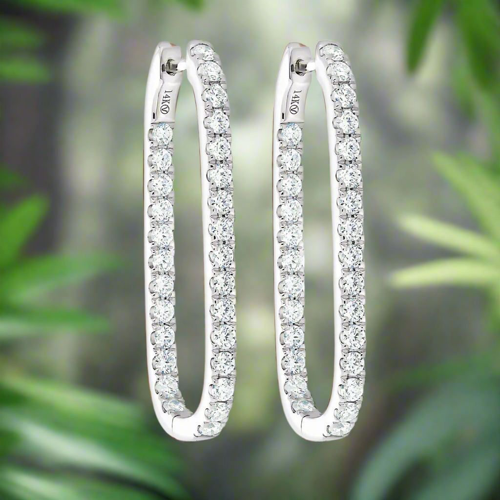 RECTANGULAR DIAMOND HOOPS
