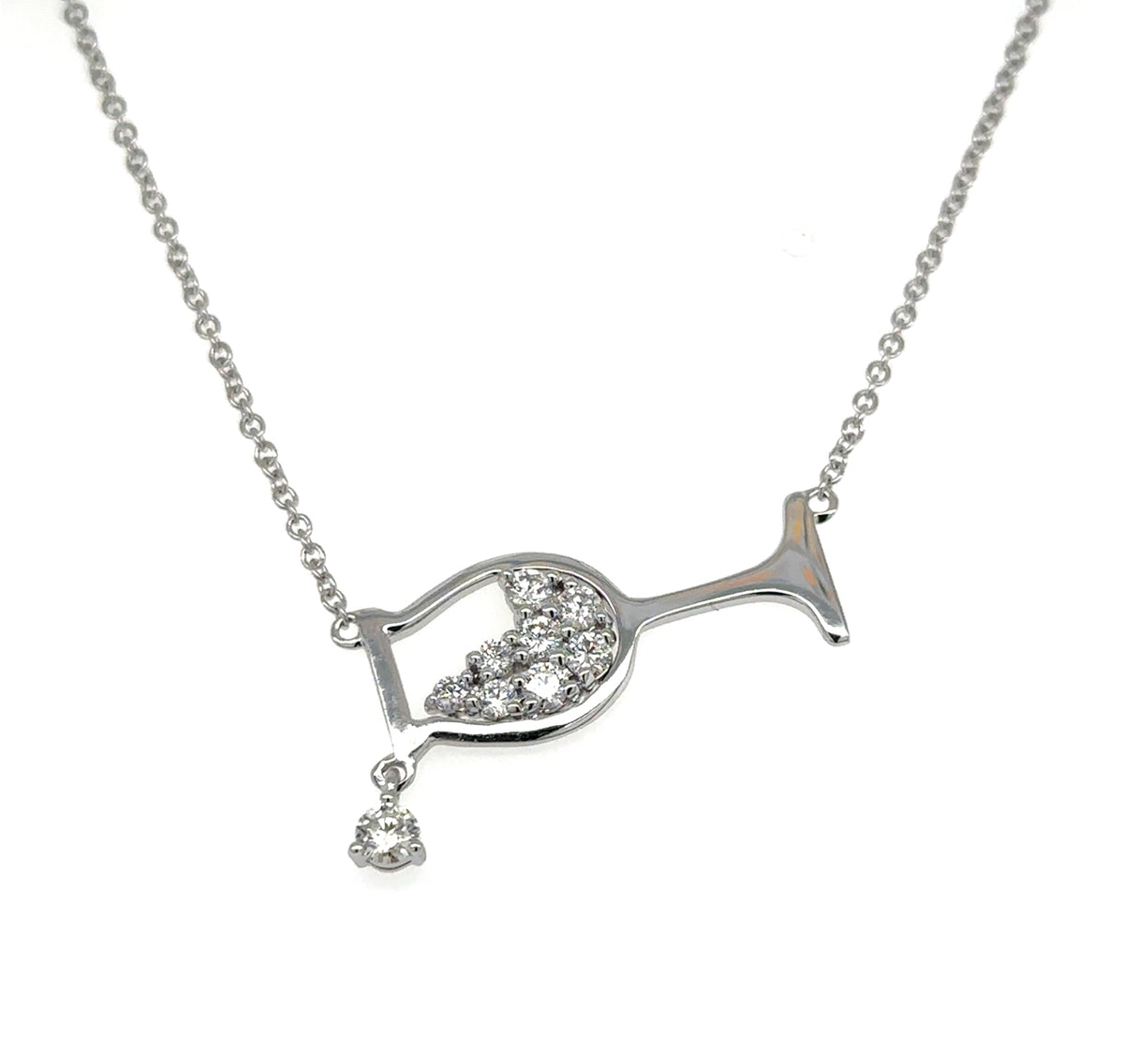 SPARKLING WINE DIAMOND PENDANT SET