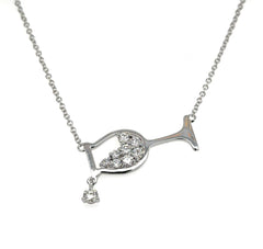 SPARKLING WINE DIAMOND PENDANT SET