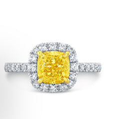 FANCY INTENSE YELLOW DIAMOND RING