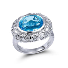 FILIGREE BLUE TOPAZ RING