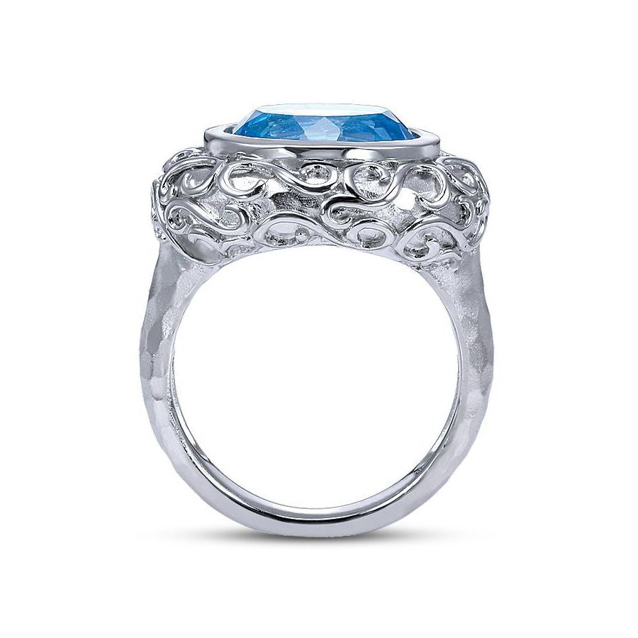 FILIGREE BLUE TOPAZ RING