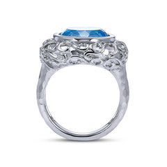 FILIGREE BLUE TOPAZ RING