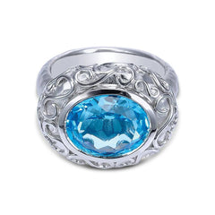 FILIGREE BLUE TOPAZ RING