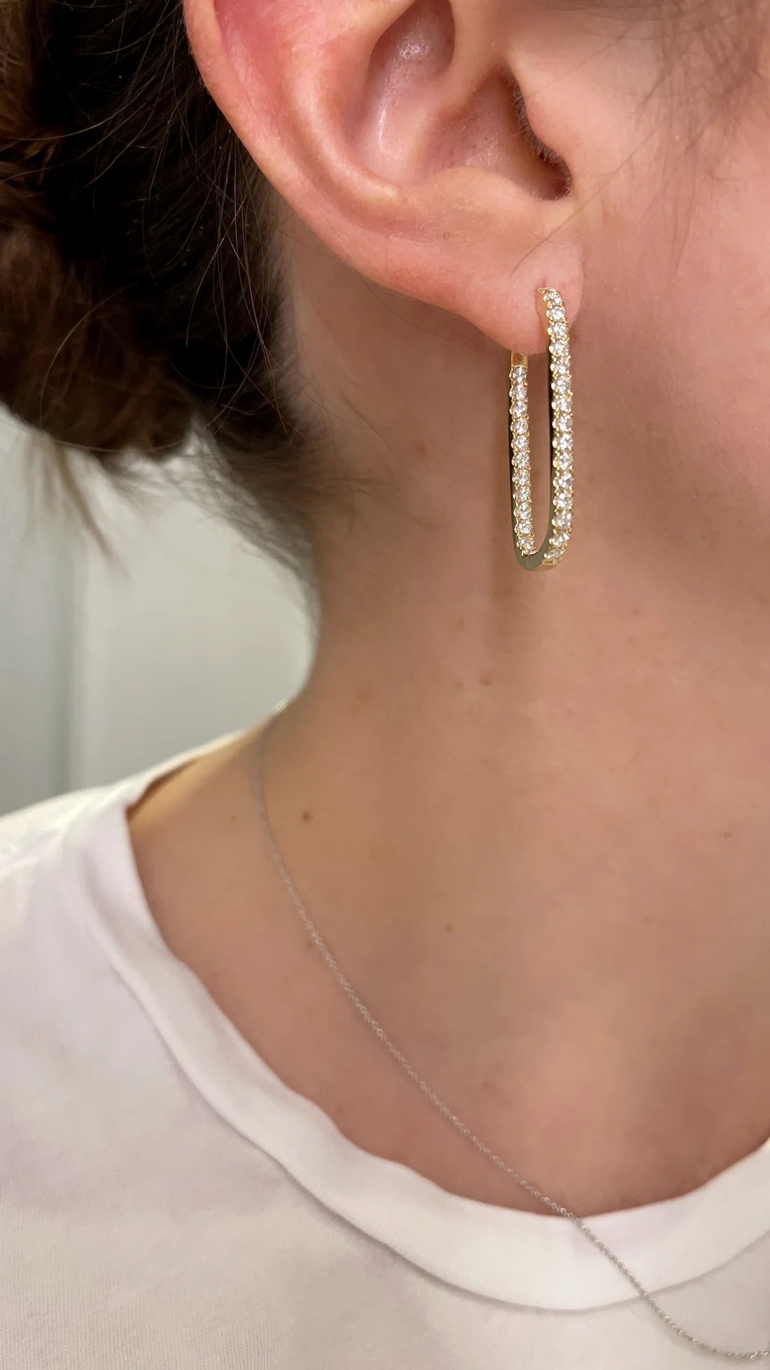 RECTANGULAR DIAMOND HOOPS
