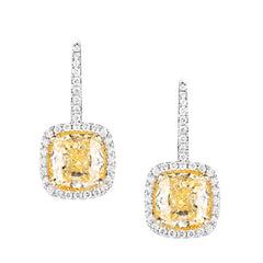 RARE YELLOW DIAMOND EARRINGS ALL NATURAL