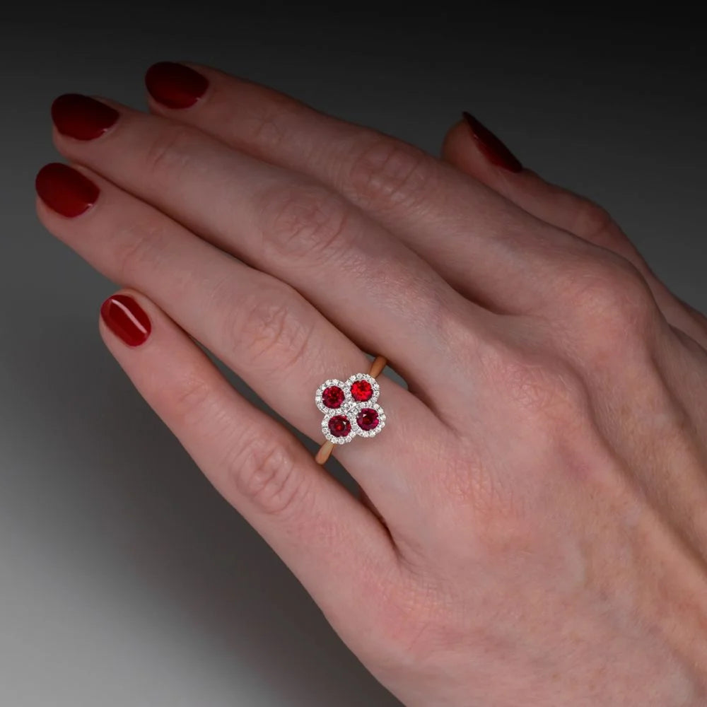 FLORAL RUBY DIAMOND RING