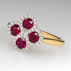 FLORAL RUBY DIAMOND RING