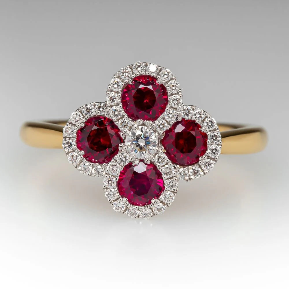 FLORAL RUBY DIAMOND RING