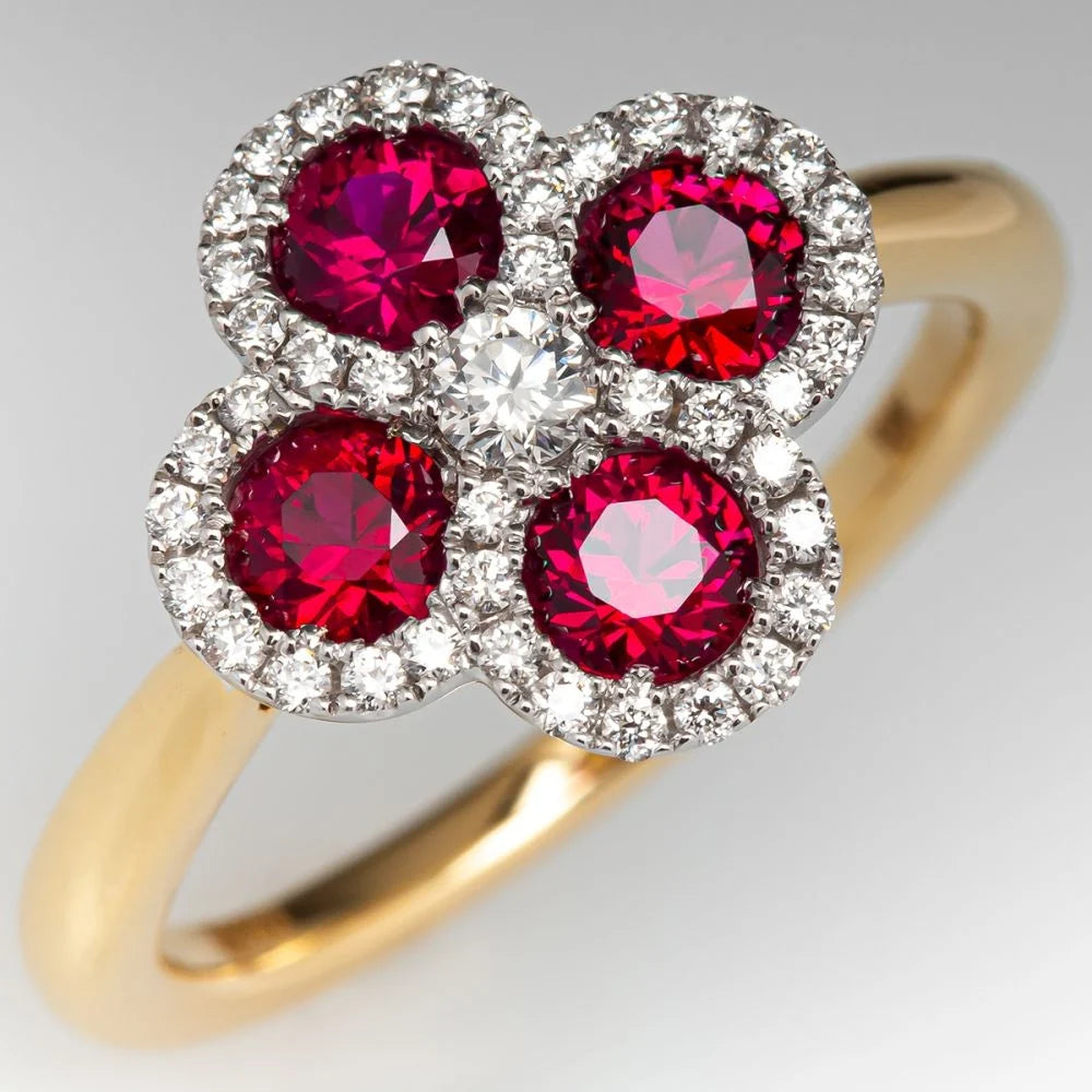 FLORAL RUBY DIAMOND RING