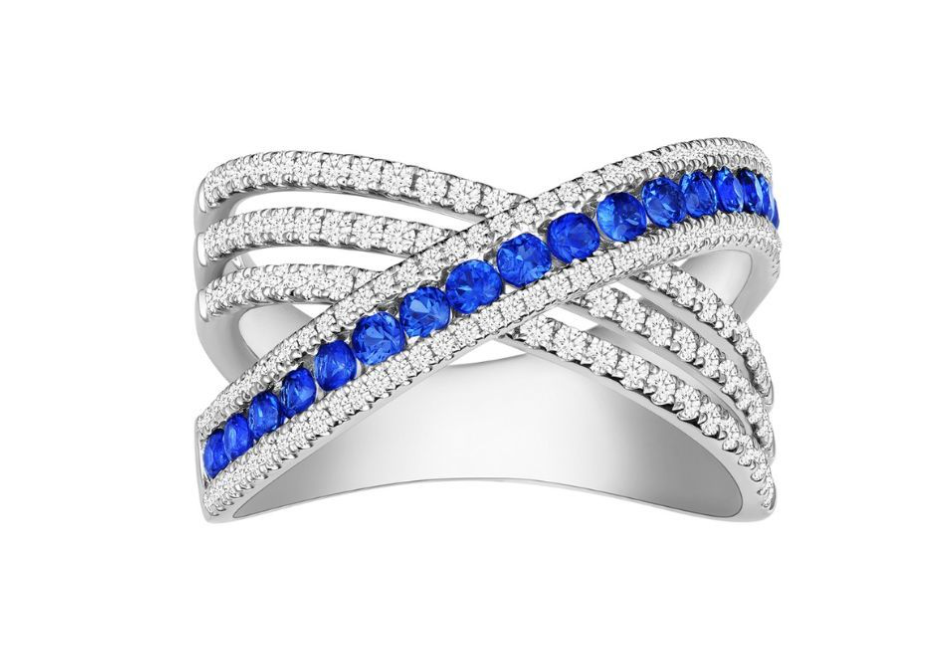 CIRARI WIDE SAPPHIRE DIAMOND BAND RING