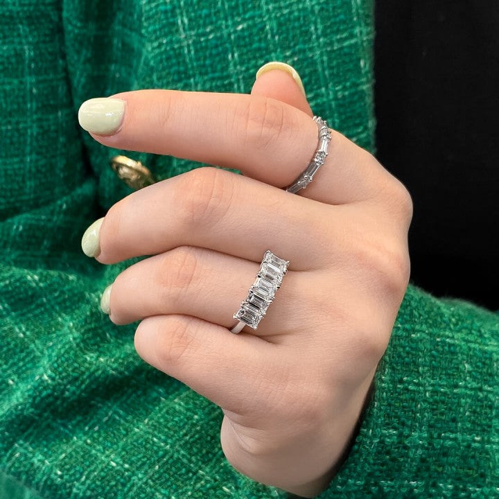 EMERALD CUT DIAMOND BAND