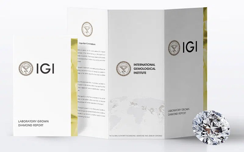 IGI CERITIFIED LAB GROWN DIAMOND STUDS YELLOW GOLD
