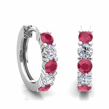 TIMELESS RUBY DIAMOND HOOPS