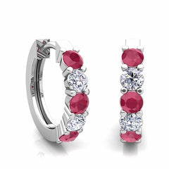 TIMELESS RUBY DIAMOND HOOPS